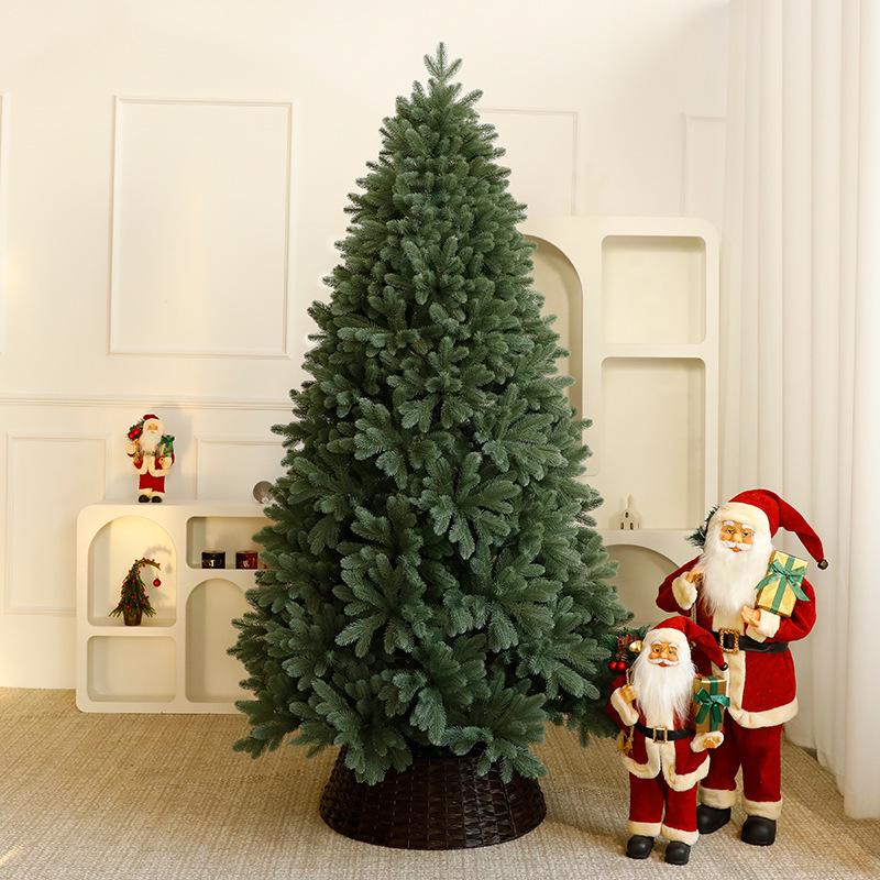 Automatic Pure PE Christmas Tree with Handmade Ornaments for DIY Home Décor