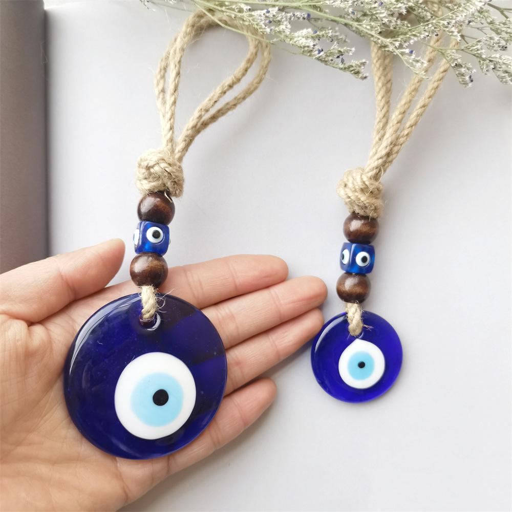 EU Certified Turkish Evil Eye Blue Pendant for Wall, Car, and Bag Decoration