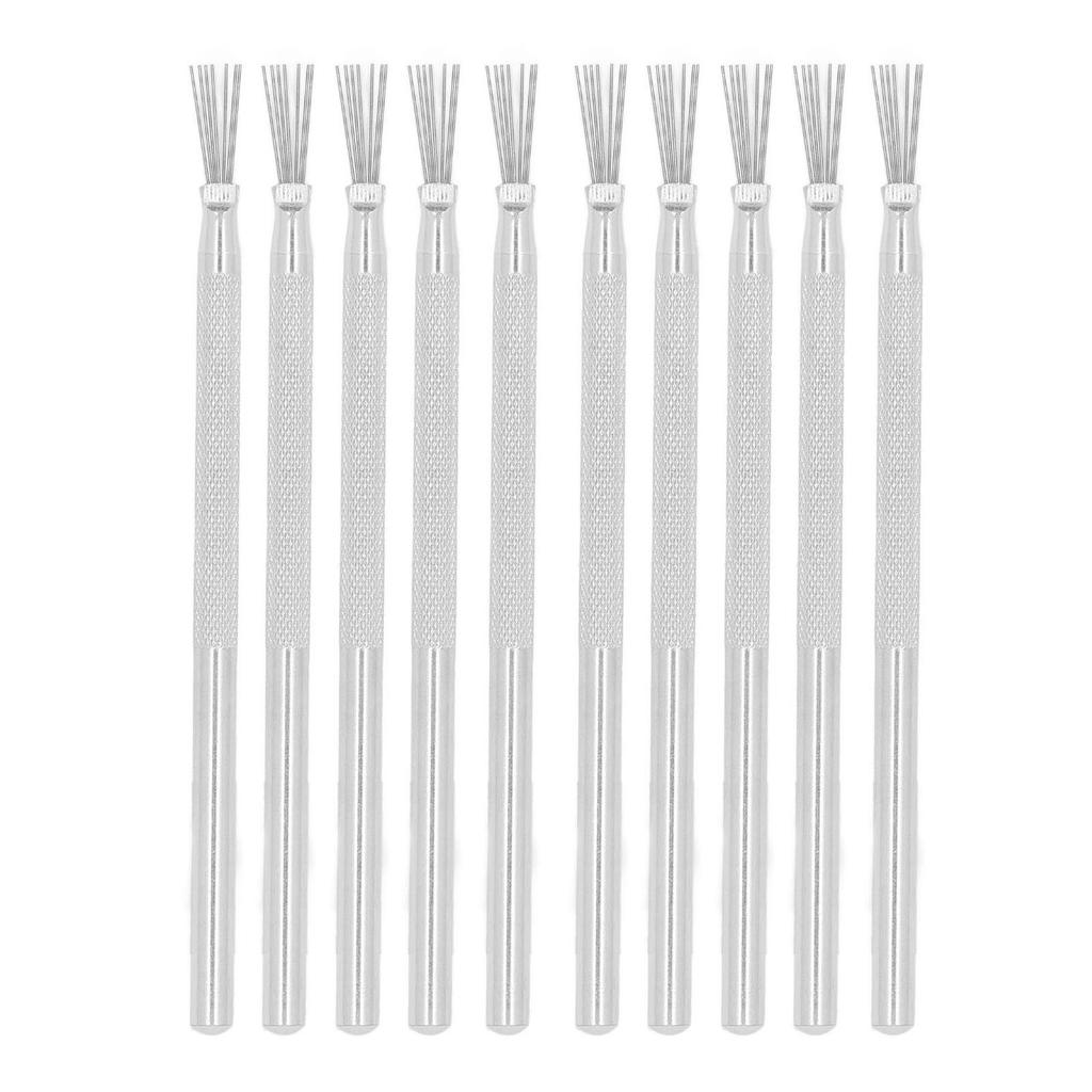 10 Pcs 7 Pin Stripe Nail Art Liner Brush Stainless Steel Manicure Nail Painting Tools for Salon Use