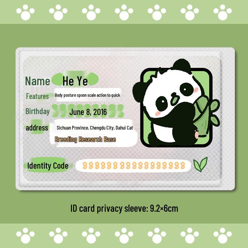 Panda ID Card Protector: Cute, Full-Coverage Blocking Sleeve for Campus Cards