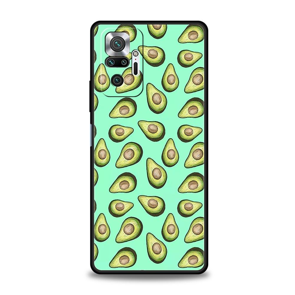 Cute Avocado Phone Case Cover for Redmi 14C 10C Note 15 14 13 12 10 11 K40 Pro Plus 5G Shockproof Soft TPU Shell Fundas Capas
