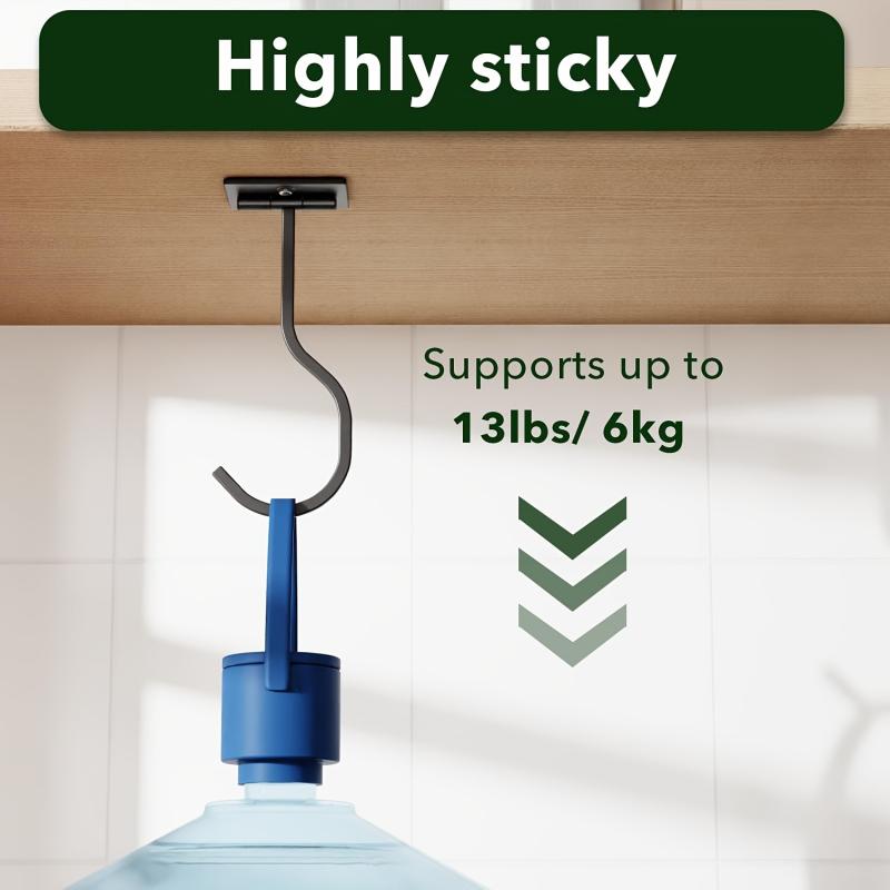 1Pc Black Cabinet Under Banana Hook Can Be Fixed With Screws Metal Multi-Purpose Hook Keep Bananas Fresh Simple Hook