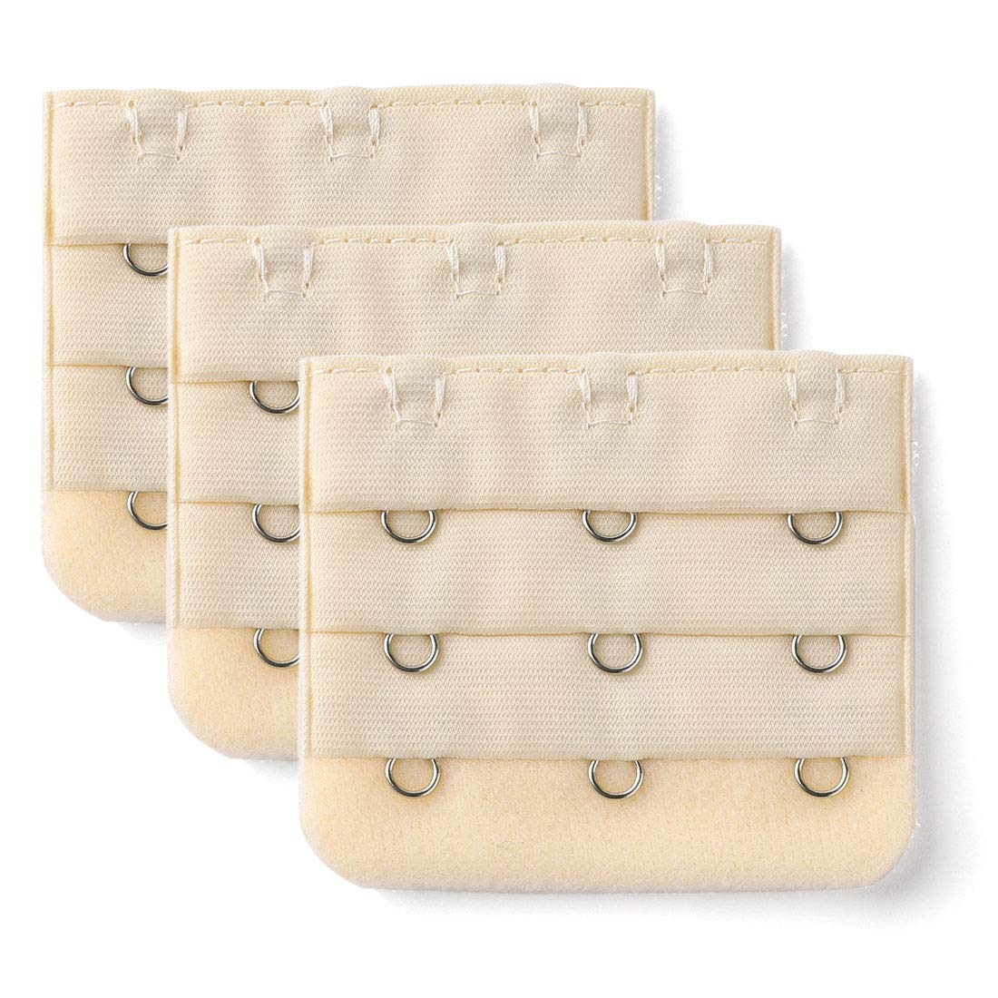 

uxcell Регулируемый бюстгальтер Крючок и петля Телесный x 3 шт. Женские удлинители, 3 ряда расширений, Тон, 5,5 5 см,