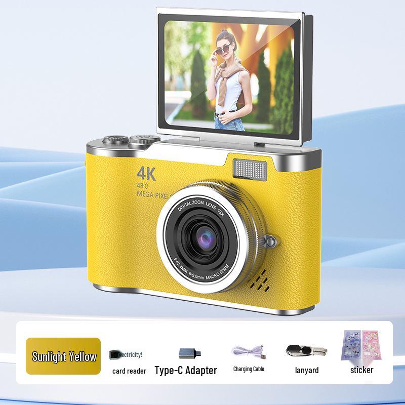 4K HD digitální fotoaparát, vysoký počet pixelů, připravený na selfie, mobilní nahrávání, cestování studentů, CCD ve stylu retro