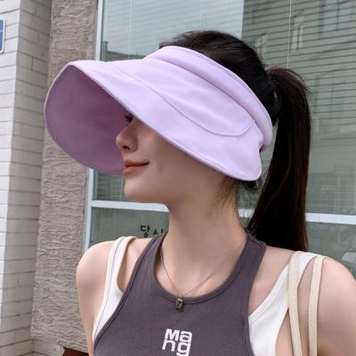 Empty Top Sonnenschutzhut Damen Sonnenschutz UV-Schutz Faltbarer großer Krempe Outdoor-Mode Atmungsaktiv Verstellbarer Sonnenhut