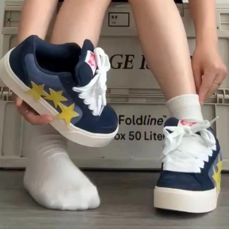 Original design flip fur retro street star board shoes for men and women autumn new casual bread shoes for women