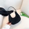 Stylish Street Fashion Pu Hobo Bag For Women 2023 Crescent Handbag Black Silver Colorful