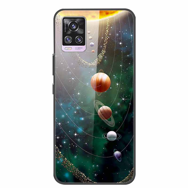 For Vivo V20 Pro Phone Case V 20 Pro Soft Bumper Tempered Glass Hard Back Covers Cases For Vivo V20 Pro Case 6.44" Coque Fundas