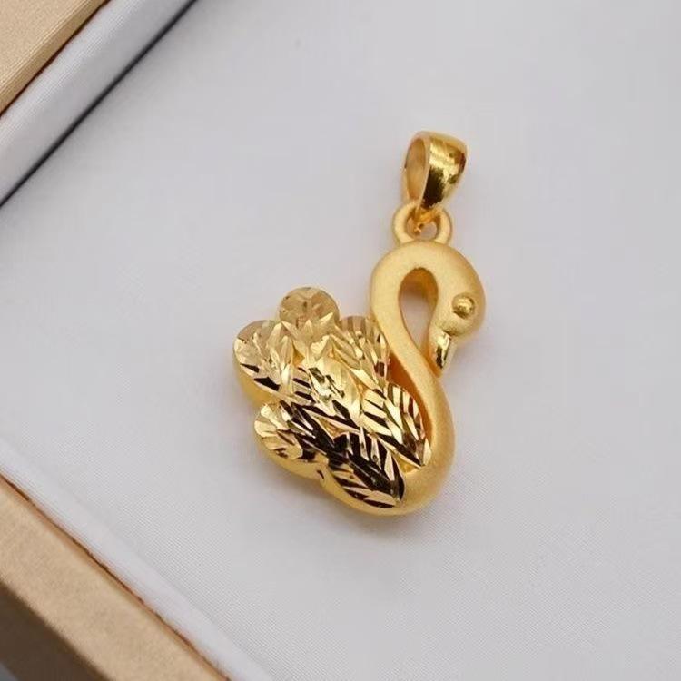 

Elegant Gold Swan O-Shaped Necklace - Simple Clavicle Jewelry for Women
