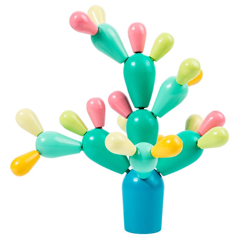 

Cactus Interlocking Wooden Montessori Building Blocks - Educational Toys for Kids Ages 1-3