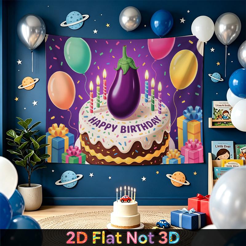 Party Backdrop Birthday Purple Photo Booth Background Front Door Decor