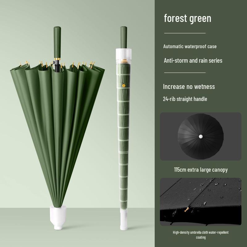 Women's High-End Automatic Long-Handled Umbrella with Straight Rod - Suitable for Rain or Shine and Men's Business Logo