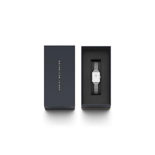 [Official Shop / 2-Year Warranty / Official Import] Daniel Wellington DW Women's Quadro Watch, 20x26mm, Pressed Sterling White, Square, Stylish, Cute,