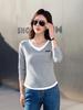 2525 Women's Two-in-One Long Sleeve Slimming T-Shirt, Spring/Autumn Loose Fit Top