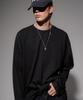 EZKATON New Season Pigment Long Sleeve T-Shirt Black Kmlt6811