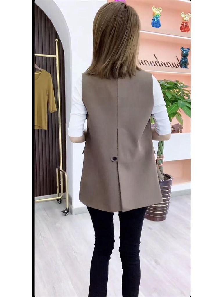 Korean Style Versatile Women's Suit Collar Vest - Spring/Autumn 2025