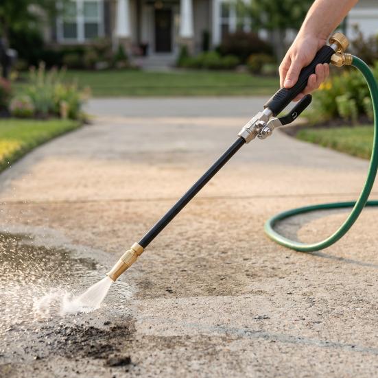 High Pressure Hose Nozzle, Heavy Duty Garden Hose Nozzle, Pressure Washer Attachment Booster Nozzle for Cat Washing Driveways Patio Cleaning