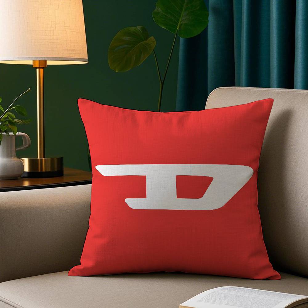 Fashion Trend D-Diesel-s Logo Pillow Case Short Plush Print Cushion Cover Square Throw Pillow Covers Sofa Home Decor
