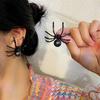 Exaggerated Punk Vintage Imitation Pearl Black Spider Stud Earrings Gothic Insect Spider Earring For Women Men Halloween Jewelry