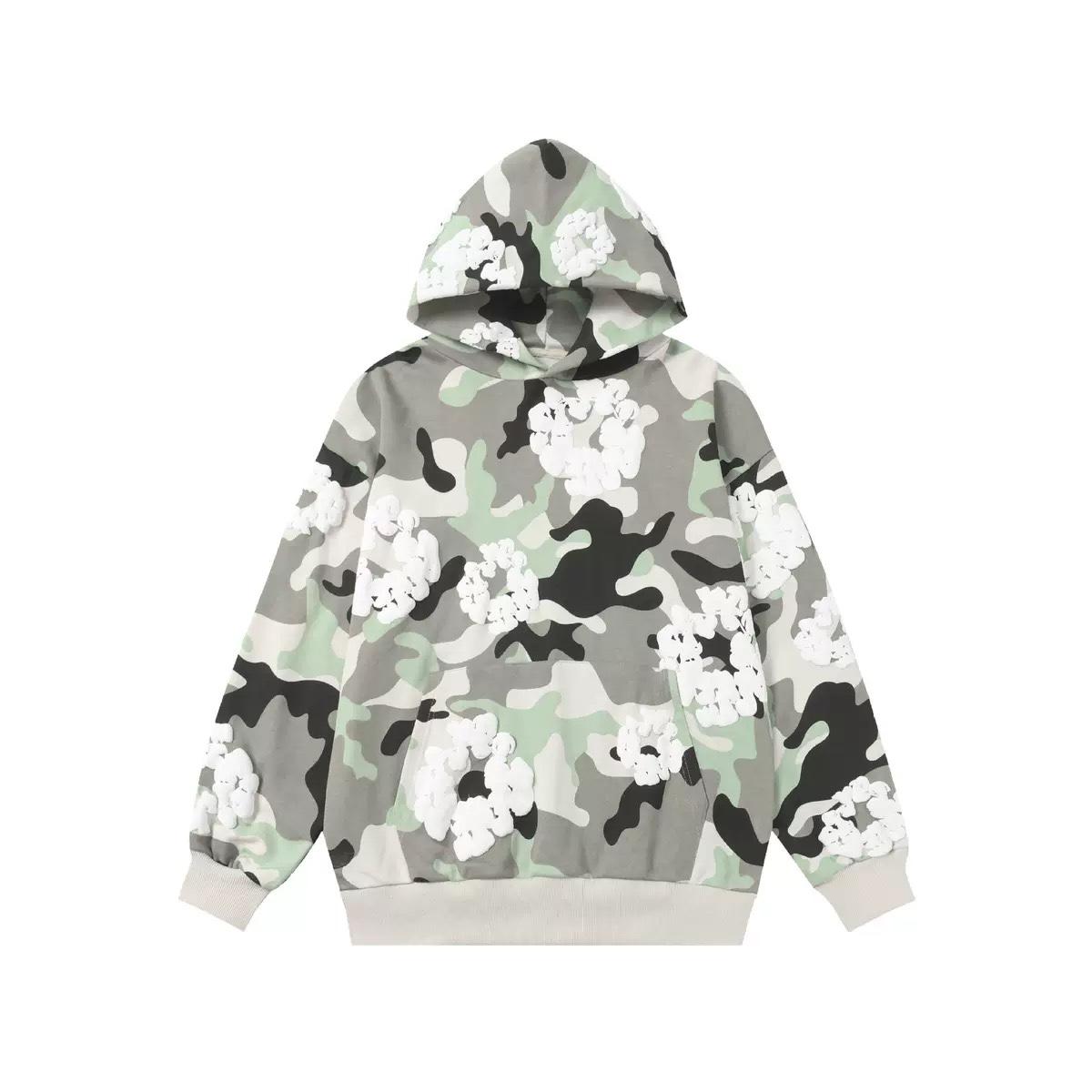 FlowStreet Модные свободные худи для Европы и Америки, толстовки с капюшоном из пеноматериала, камуфляжные, для мужчин и женщин S