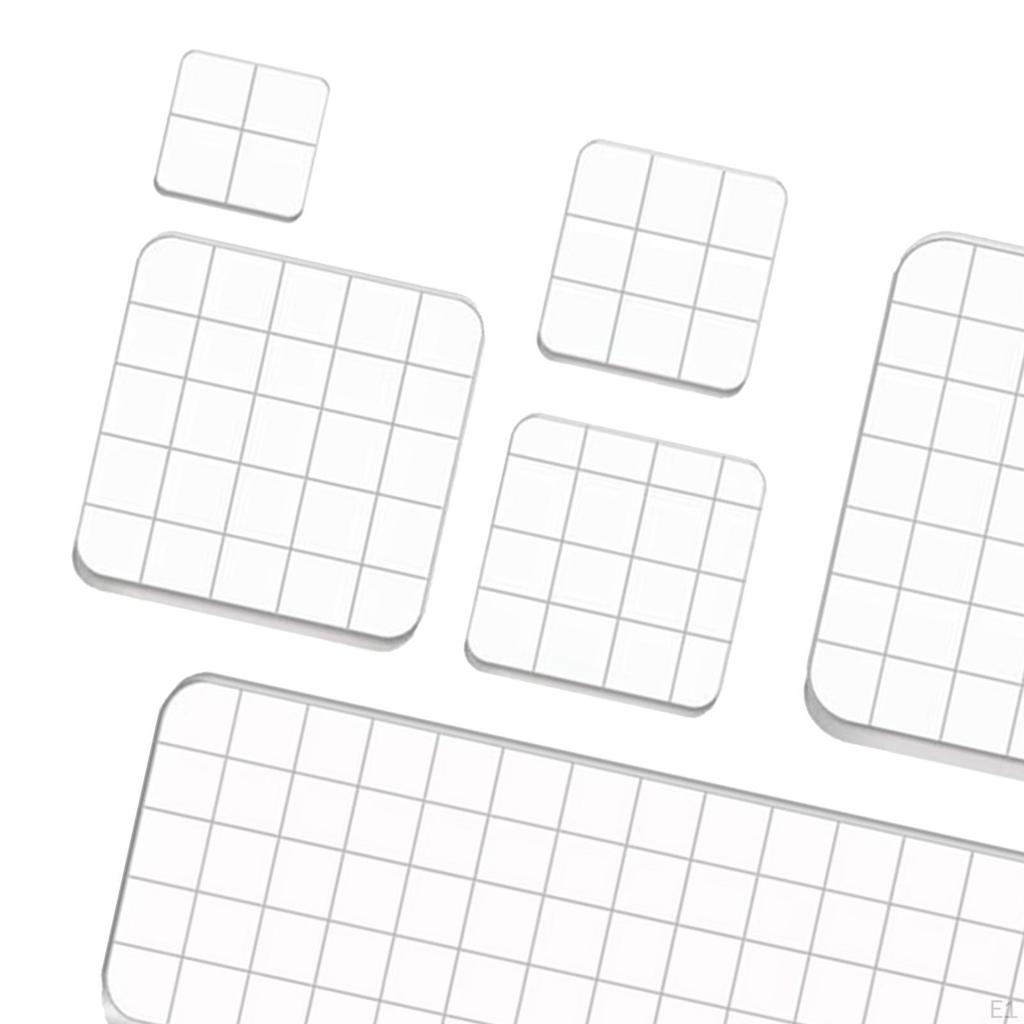 6Pcs Stamp Blocks DIY Ornament Universal with Grid Lines Durable Set Tool for Crafts