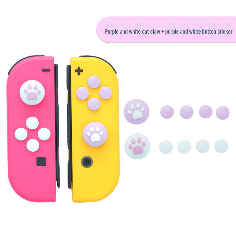 Ajitomo Cat Claw Joystick and Button Cap Stickers for Switch Joycon