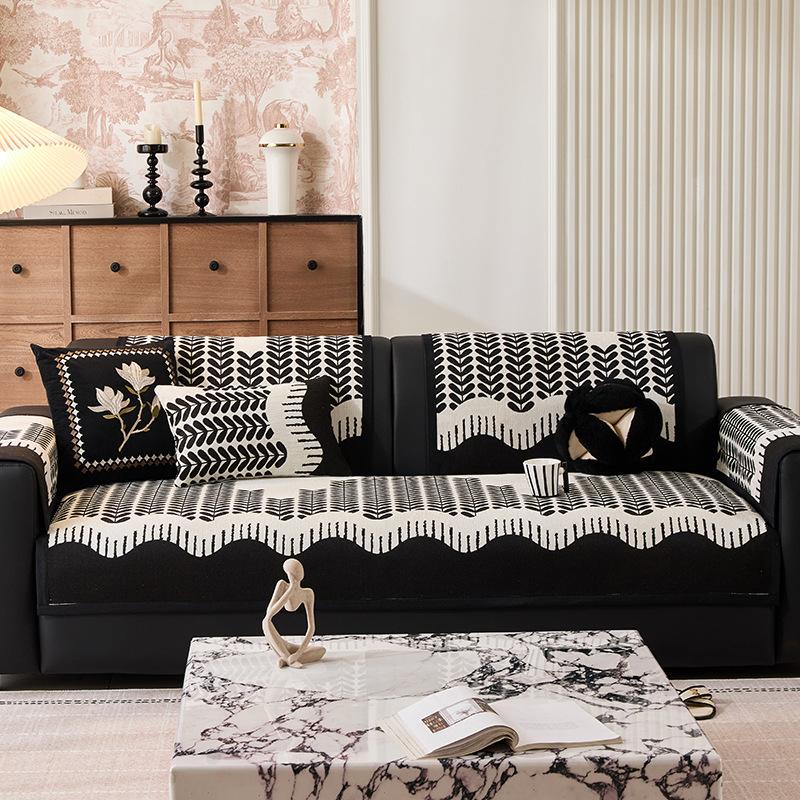 Light Luxury High-End Sofa Cushion  New Four-Season Universal Fixed One-Piece Straight Row Sofa Seat Cushion Cover Cloth Towel