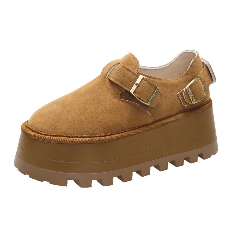 

Большой размер толстая подошва увеличивающая рост женские новые осенние трендовые с одной педалью одинарные туфли женские ретро женские 41 верблюд