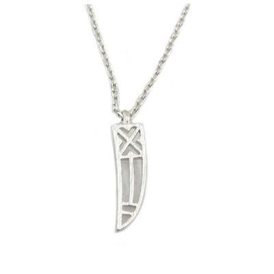 [Q6162] - Silver 'Boho' Handmade Necklace (tooth) - 15x4 Mm