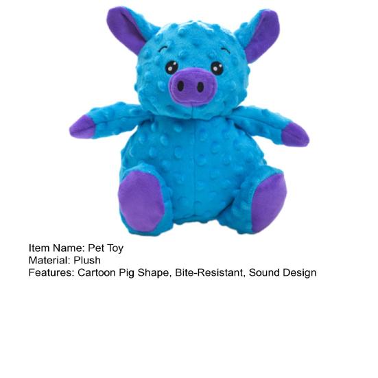 Pet Toy Bite-Resistant Plush Foam Pig Shape Chew Toy Relieves Anxiety Boredom Pet Teeth Cleaning Grinding Toy