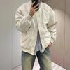 Autumn Winter New Mens American Style Short Casual Loose Minimalist Versatile Bomber Jacket Thickened Padded Outerwear
