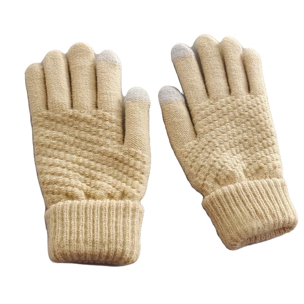 Winter Knit Gloves Texting Touchscreen Anti Slip Gloves Soft Warm Lined Mitten Knitted Winter Gloves Mittens for Pad Tablet Smartphone