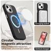 For iPhone 15 Case Compatible with MagSafe TPU+PET Phone Cover with Rhinestone Decor Lens Frame