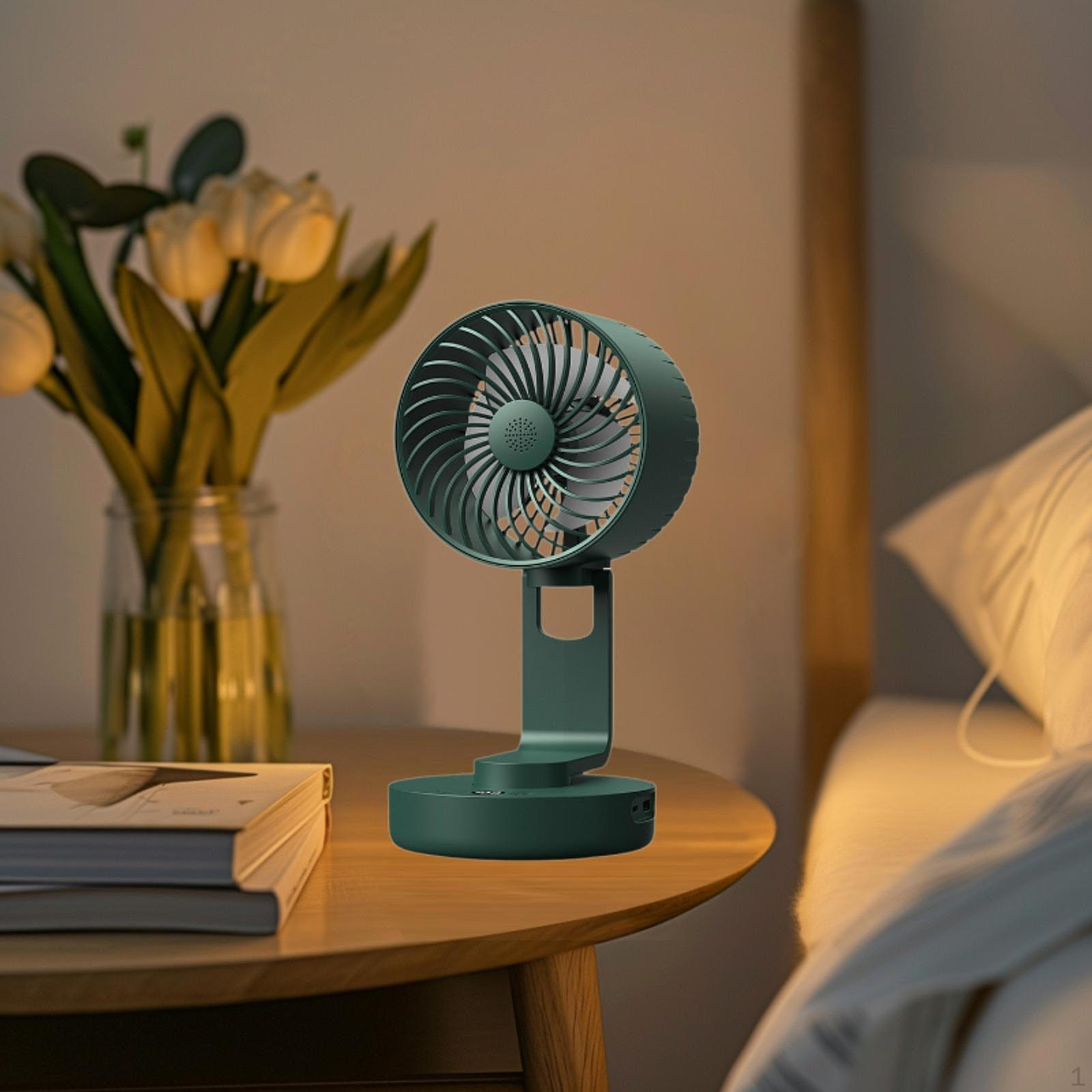 

Настольный вентилятор с USB-зарядкой зелёный