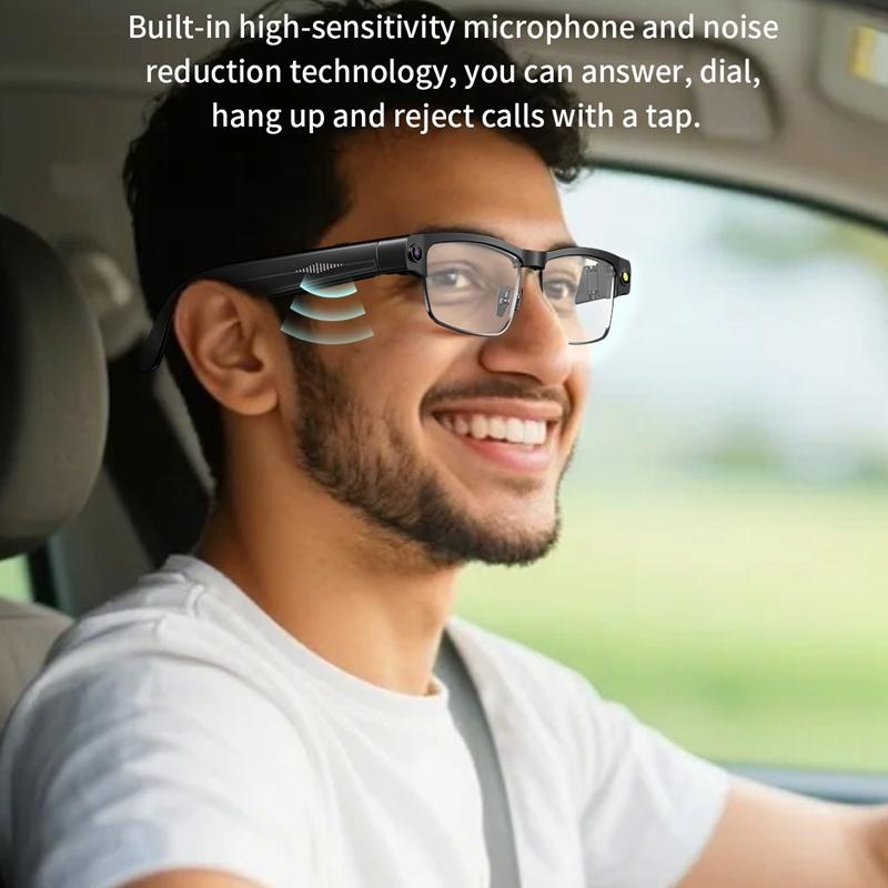 HD 800W Pixels AI Smart Glasses Photochromic Chat GPT Camera Bluetooth Call Voice Assistant Music Player Translation Semi-Rimless UV Protection Unisex