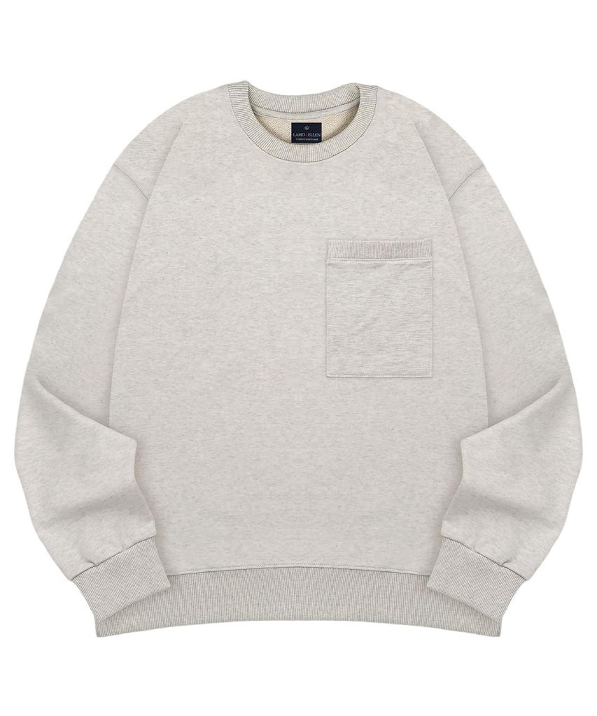 Ellamo Terry Basic Lp-001 Plain Pocket Oversized Sweatshirt