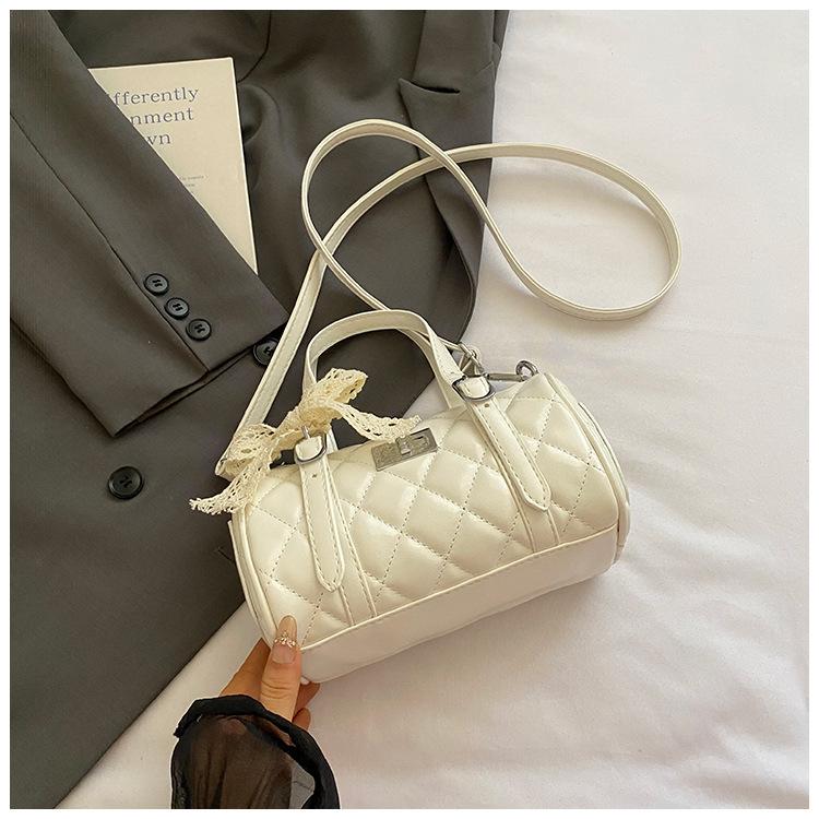 

Korean version of simple niche portable pillow bag women s 2025 summer new fashion messenger bag high value cylinder bag білий