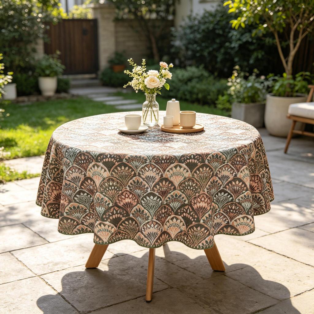 Home Kitchen Dining Room Decoration Modern Style Cotton Round Tablecloth