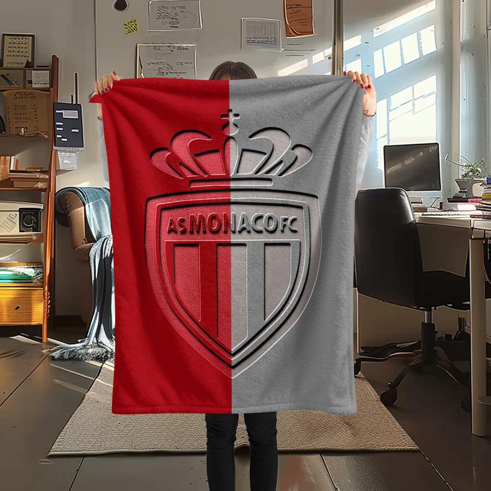 1PC AS Monaco F Print Flannel Blanket, High Quality Comfortable for All Seasons, Home Decor, Warmth and Comfort, Perfect for Christmas Gifts