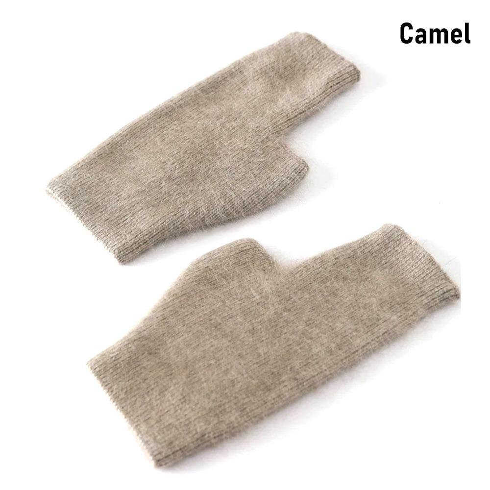 Exposed Finger Mink Cashmere Gloves Wool Warm Gloves Protable Knitted Wool Glove Autumn