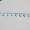 F22 Japanese Mercerized Cotton Embroidery Lace Trim with Small Heart Design, 0.8cm Width, for Skirt Hem Decoration and DIY Clothing.