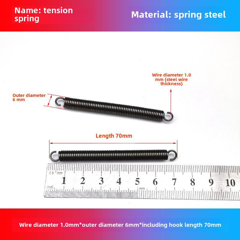 1.0mm Yellow Spring Steel Tension Spring with Hook Clamp for Mop Brake Binding Machine