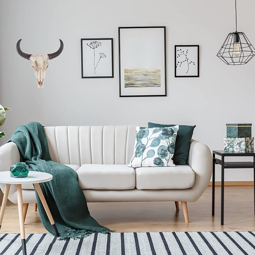 SEWACC Skull Decor Halloween Decor Cow Skull Wall Decor Resin Animal Wall Decors Hanging Pendant Crafts Ornaments Creative Halloween