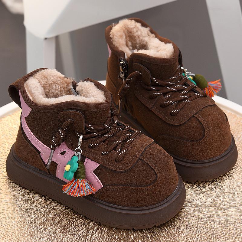 Girls' Fleece-Lined Snow Boots - Warm, Non-Slip, Winter 2025.
