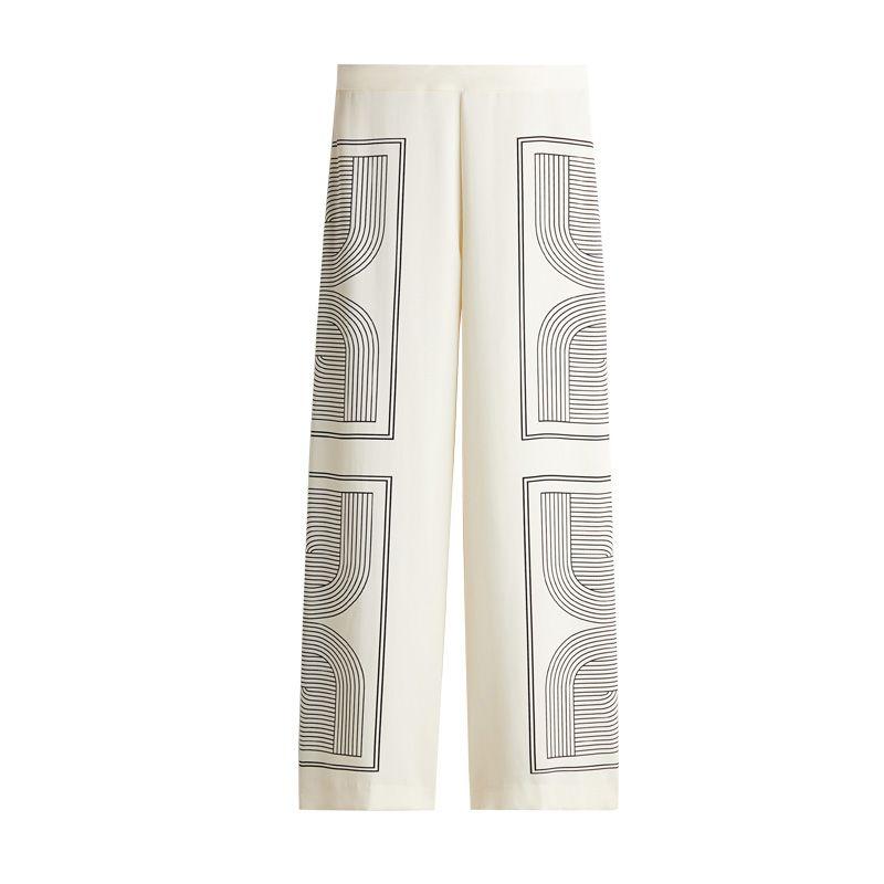 

Женская весенняя одежда Новый китайский стиль Повседневные прямые брюки с высокой талией 1261232 Принт Диагональная ткань Рубашка 1280846 Cream Pants L