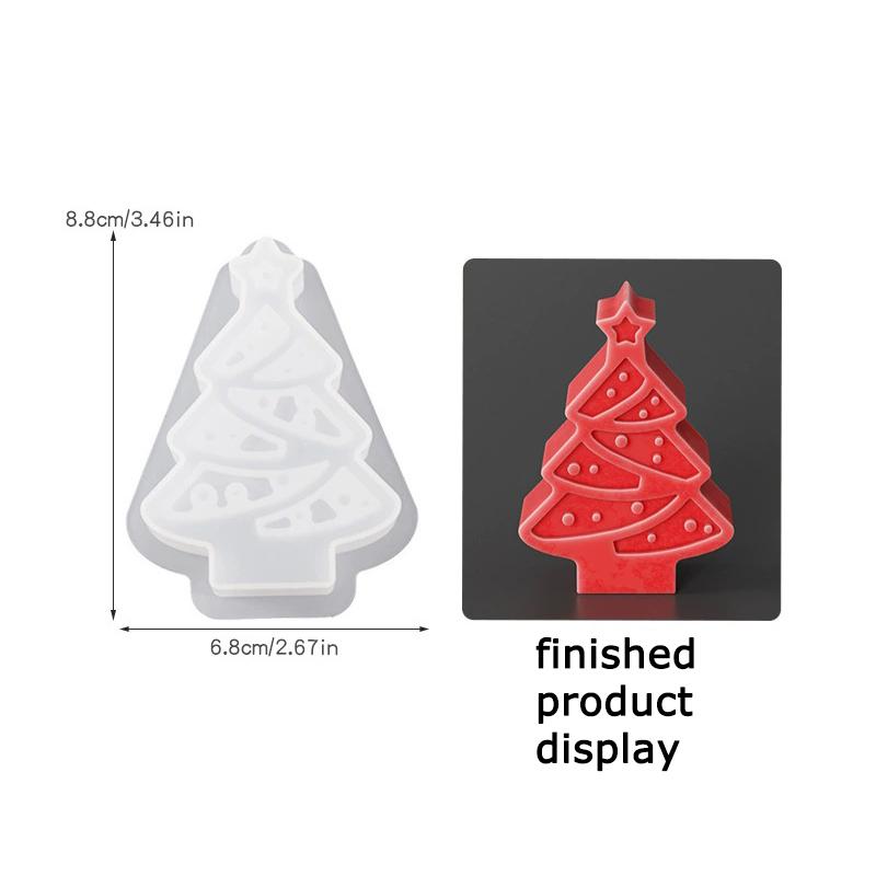 WTEMPO DIY Resin Silicone Molds Christmas Tree Snowflake Reindeer Pattern Design Ornaments Making Molds Christmas-themed Candles Making Molds