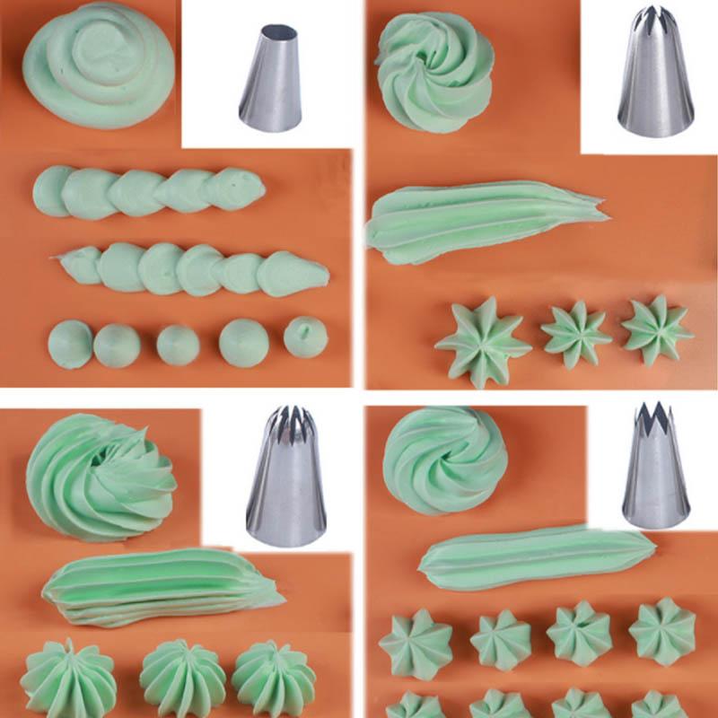 5Pcs Cakes Decoration Set Cookies Supplies Russian Icing Piping Pastry Nozzle Stainless Steel Kitchen Gadgets Fondant Decor