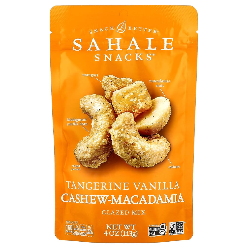 Sahale Snacks Glazed Mix, Tangerine Vanilla Cashew Macadamia, 4 oz (113 g)