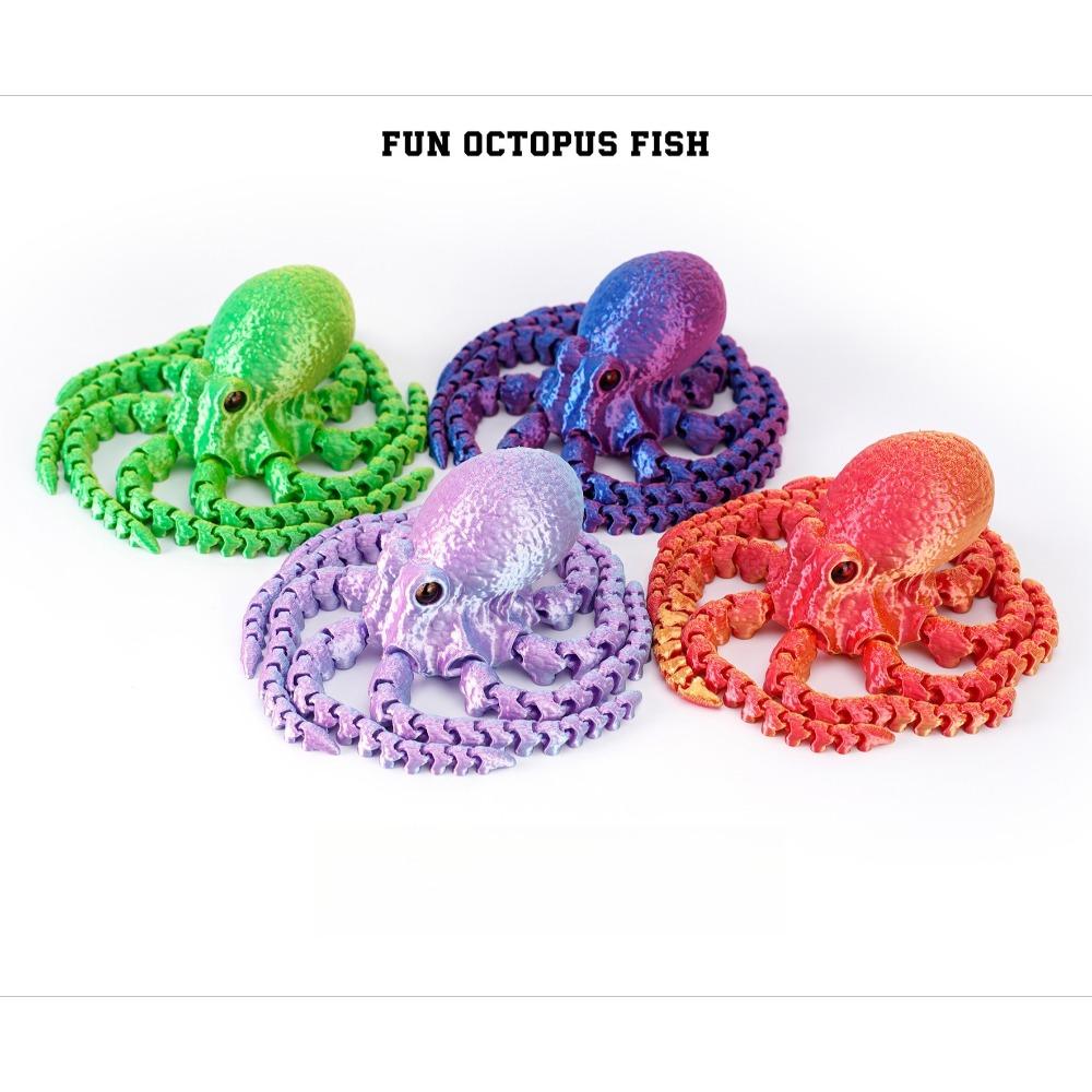 Figurine Polipi Imprimare 3D Jucării Articulații Multiple Mobile Ochi de Simulare Jucărie Fidget Model Animal Birou Festival Petrecere Cadou Copii