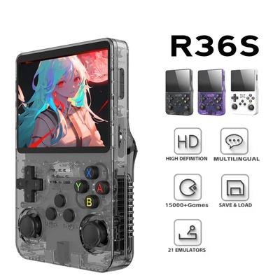 R36S Retro kapesní videoherní konzole Linuxový systém 3,5palcová obrazovka IPS přenosný ruční video přehrávač 64 GB 15 000 her